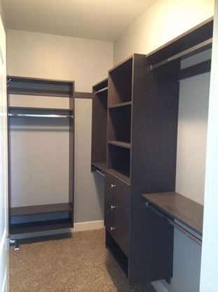 Wood Closet Organizers with Shelves and Hangs