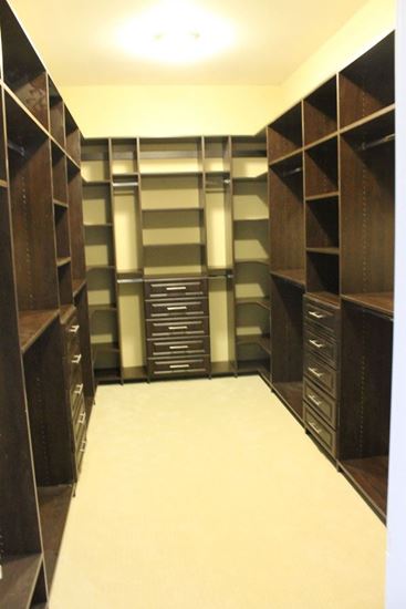 Wood Closet Organizers with Drawers & Shelves, Chocolate Color