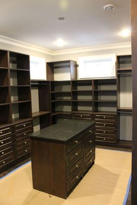 Wood Closet Organizers with Island