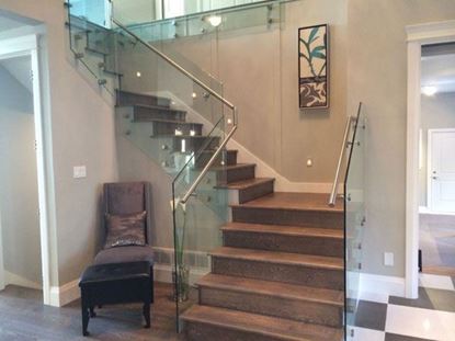 12mm Glass Railing with Stands-Off and Handrail Inside