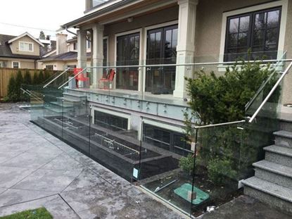 12mm Frameless Glass Railing with Stands-Off with Handrail Gate