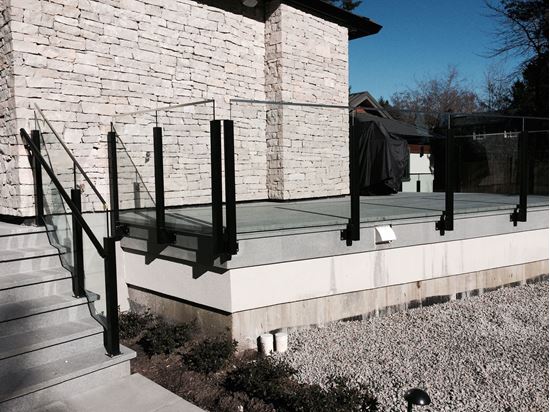 12mm Frameless Glass Railing with black post