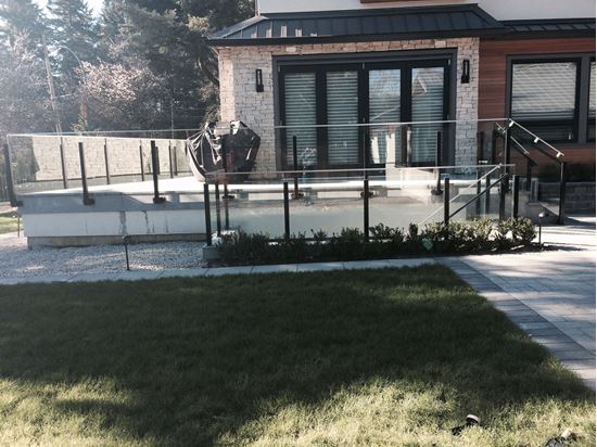 12mm Frameless Glass Railing with black post